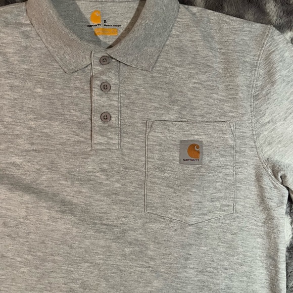 Carhartt Original Fit half button, collared, short sleeve polo mens sz sm - Picture 3 of 7